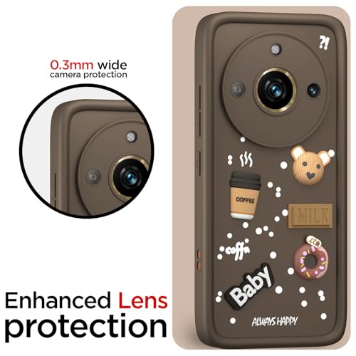 Pikkme Back Cover for Realme 11 Pro / 11 Pro Plus 5G / Narzo 60 Pro 5G | 3D Cartoon Silicone Case Cute & Fun Full Protective Bumper Cover (Brown) - Image 5