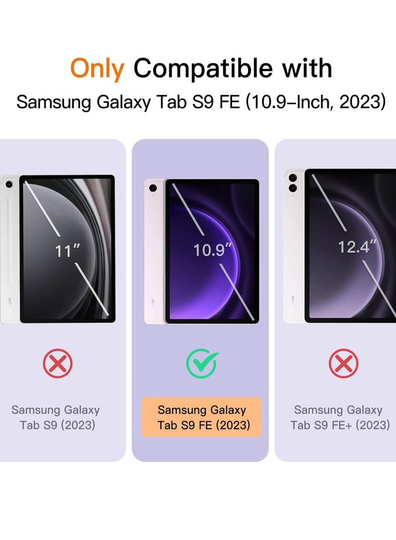 ELTRAZONE Case for Samsung Galaxy Tab S9 FE 10.9-Inch – Soft TPU Tri-Fold Stand Protective Cover with S Pen Holder, S Pen Charging Support, Auto Wake/Sleep (Light Purple) - Image 2