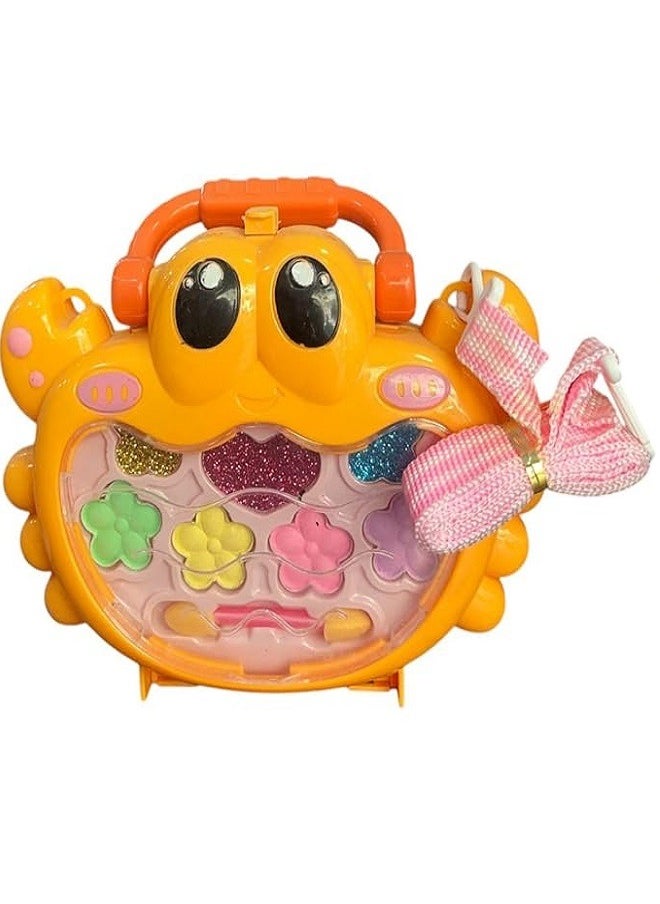 Generic Kids makeup toys set for girls, washable pretend makeup set,Baby crab makeup handbag, real safe and non-toxic makeup toys for 3 years old (yellow)  - Image 1