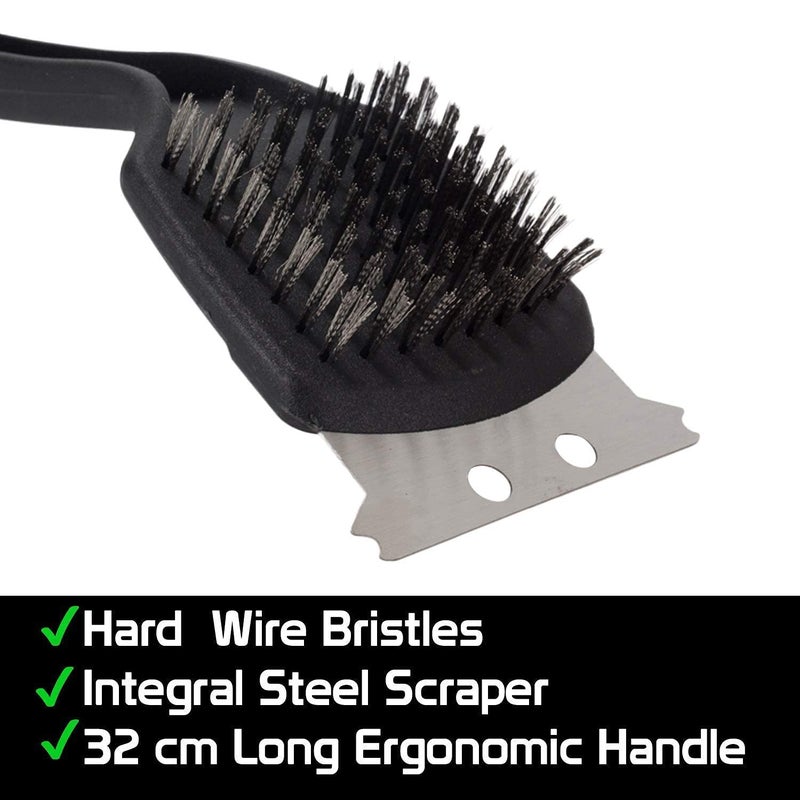 Matiko Barbecue Grill Brush and Scraper BBQ Grill Cleaning Brush Stainless Steel Bristle Barbeque Brush Oven Scraper Brush Cleaner Black Barbecue Cleaning Brush - Image 4