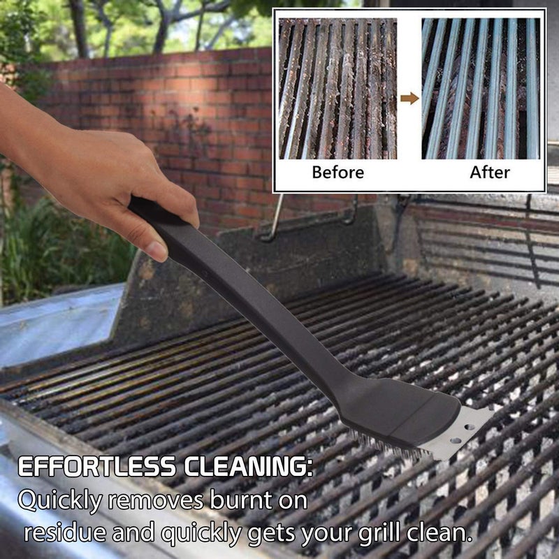 Matiko Barbecue Grill Brush and Scraper BBQ Grill Cleaning Brush Stainless Steel Bristle Barbeque Brush Oven Scraper Brush Cleaner Black Barbecue Cleaning Brush - Image 5