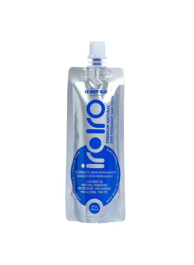 Iroiro Premium Natural Semi-Permanent Hair Color 45 Deep Blue (4Oz) - Image 1