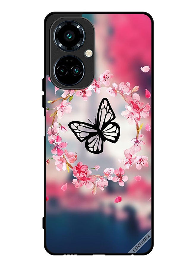 Covernex Protective Case Cover For Tecno Camon 19 Butterfly In Flower Ring - Image 1