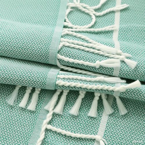 YSYJ 24 Pack Turkish Beach Towel 36"x71" Beach Towels Oversized Bath Towels Sand Free Quick Dry Turkish Towel Bulk Extra Large Pool Blanket Teal - Image 4