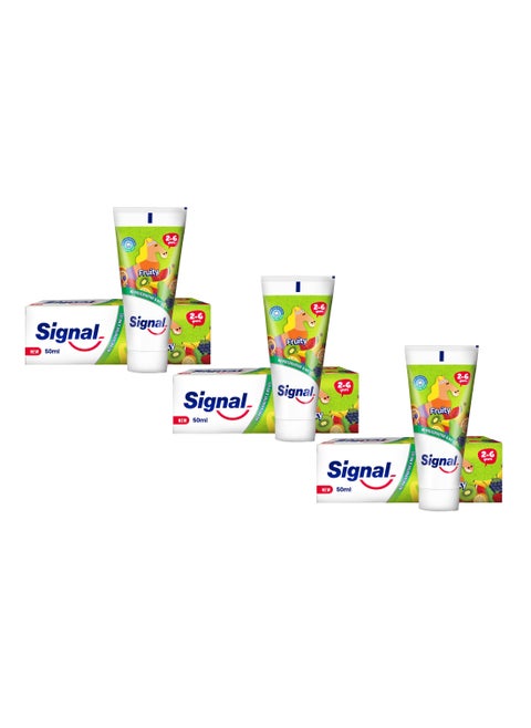 3 Pieces of Kids Toothpaste Fruity 50ml