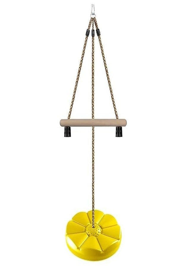 CHARMING TREASURES Monkey Bar Swing for Kids, Disc Swing Set Accessories, Tree Swing for Backyard, 7FT Height Adjustable Playground Accessories for Boys Girls Yellow - Image 1