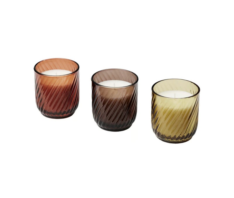 Scented Candles in Glass Set of 3, Vanilla Mixed Colour Decorative Aromatherapy Candles, 20-Hour Burn Time, Reusable Glass Jar Candles for Home Decor and Relaxation - Image 1