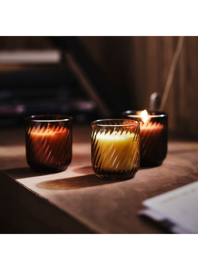 Scented Candles in Glass Set of 3, Vanilla Mixed Colour Decorative Aromatherapy Candles, 20-Hour Burn Time, Reusable Glass Jar Candles for Home Decor and Relaxation - Image 2