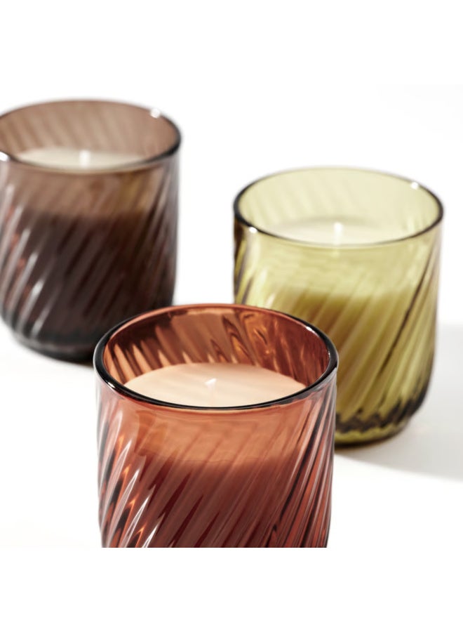 Scented Candles in Glass Set of 3, Vanilla Mixed Colour Decorative Aromatherapy Candles, 20-Hour Burn Time, Reusable Glass Jar Candles for Home Decor and Relaxation - Image 4
