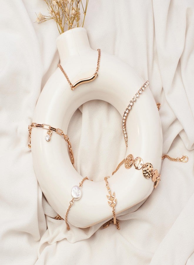 SALTY Anti Tarnish Set of 6 Minimal Chic Stack Bracelets for Women | Fancy Jewellery Gifts | Hand Band | Latest Fashion Accessories for Girls | Minimal Jewelry Design | Ideal for Gifting | Gift for Diwali, Christmas, Marriage, Birthday - Image 5