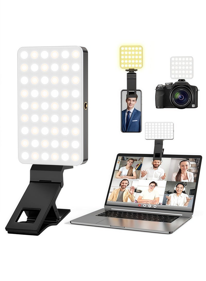 general Magnetic Photography Light Clip on Phone LaptopVideo Light Portable LED Camera Fill Light Panel Pocket LED Phone Light Dimmable 3 Lighting Effects Rechargeable LED Lighting for Video Conference TikTok Youtube - Image 1
