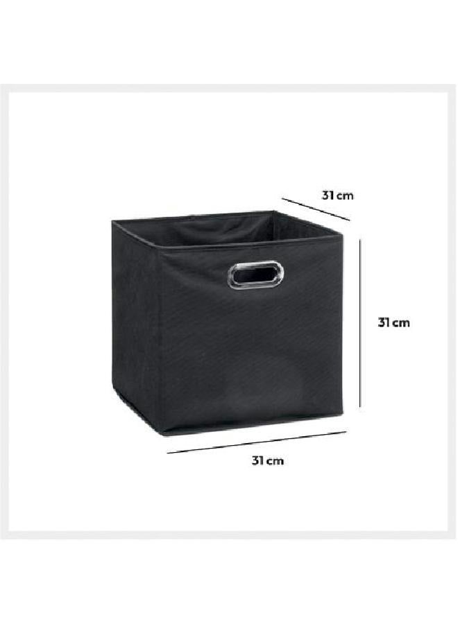 لوفت منظم، صندوق تخزين، مجموعة من 4 قطع، الطول 31.2 × العرض 31 × الارتفاع 31.5 سم، أسود، كتان، كرتون - 138885J - Image 4