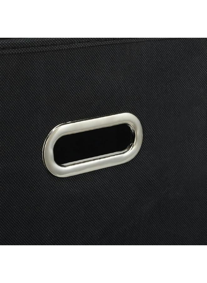 لوفت منظم، صندوق تخزين، مجموعة من 4 قطع، الطول 31.2 × العرض 31 × الارتفاع 31.5 سم، أسود، كتان، كرتون - 138885J - Image 3