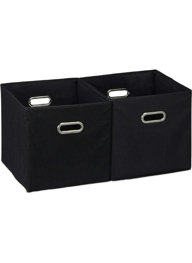 لوفت منظم، صندوق تخزين، مجموعة من 4 قطع، الطول 31.2 × العرض 31 × الارتفاع 31.5 سم، أسود، كتان، كرتون - 138885J - Image 5