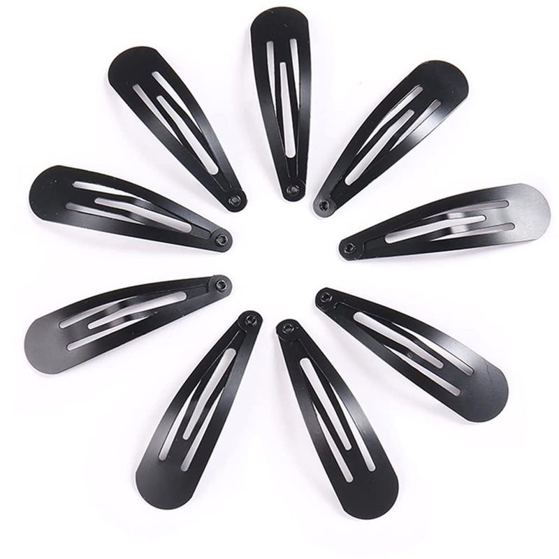 JFFX 12 Pieces Snap Hair Clips for Women, Hair Barrettes 2 Inch Metal Black Hair Clip for Girls Kids Teens Hair Accessories - Image 1