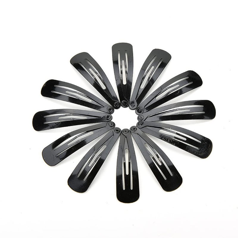 JFFX 12 Pieces Snap Hair Clips for Women, Hair Barrettes 2 Inch Metal Black Hair Clip for Girls Kids Teens Hair Accessories - Image 3