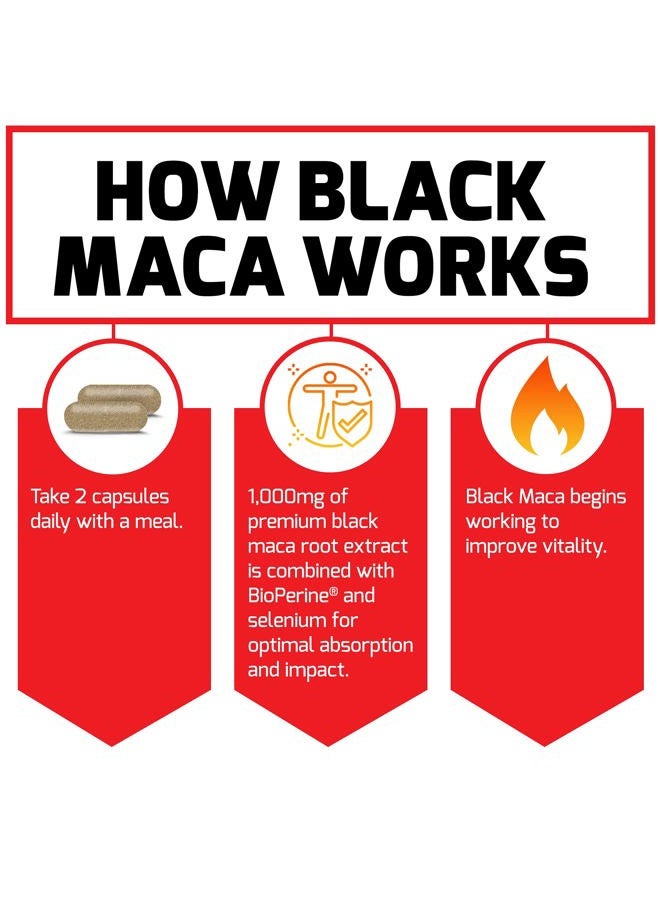 FORCE FACTOR Black Maca Root, 2-Pack, Vitality Supplement for Men with Superior Absorption and Power, Natural Maca Negra Extract, Fundamentals Series, 1000mg, 120 Capsules - Image 5