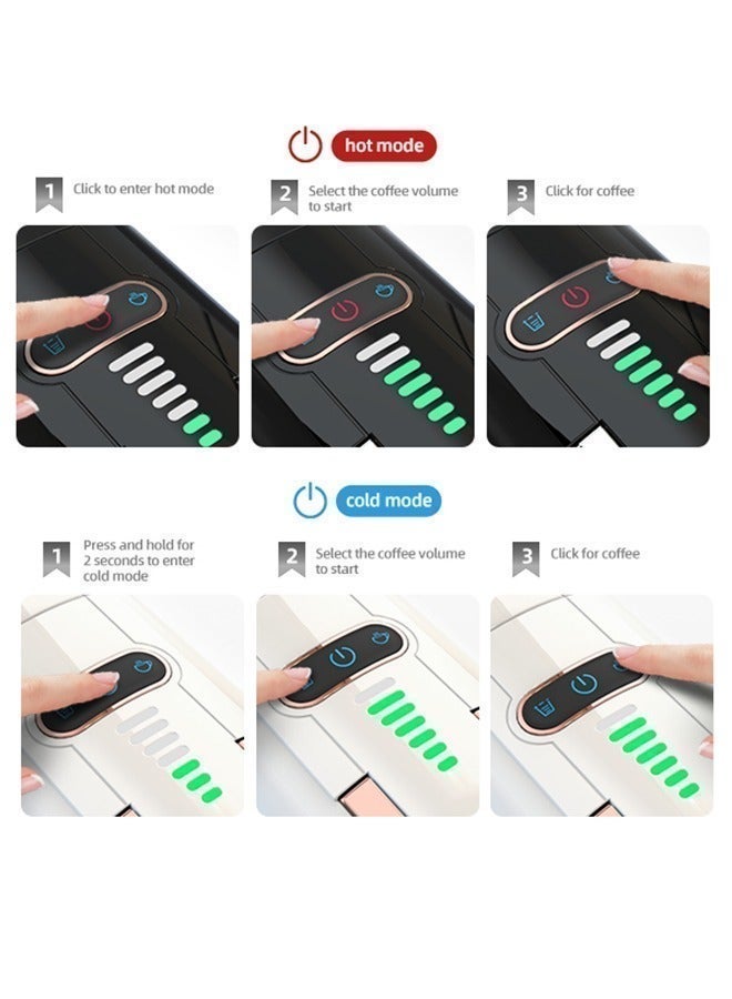 هيبرو ماكينة قهوة هاي برو متعددة الكبسولات 5 في 1 H2B أبيض (AC-514K) - Image 4