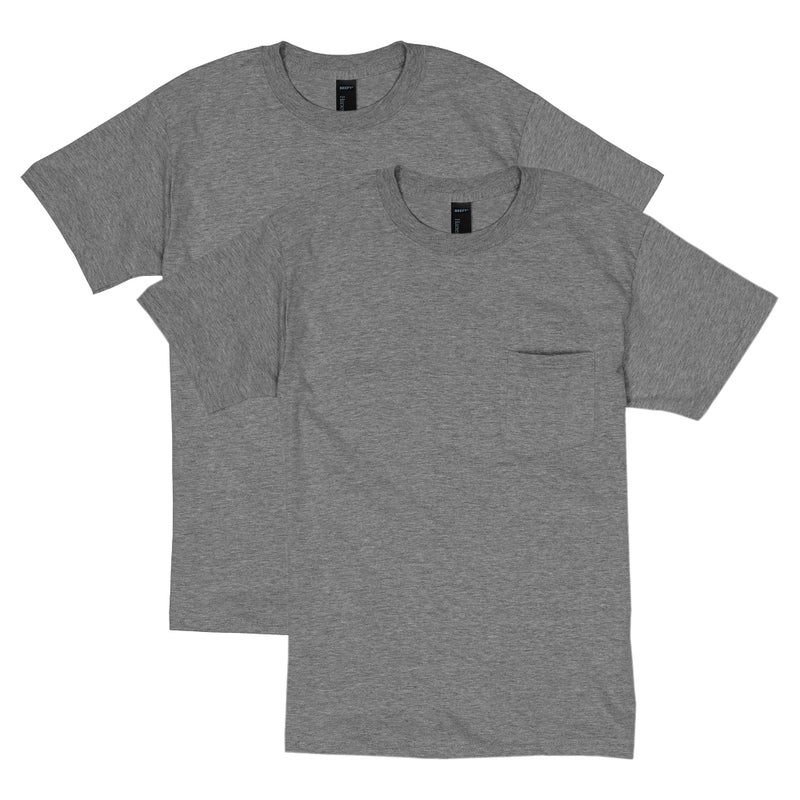 Hanes mens Short Sleeve Pocket Tee Value Pack (Available in 1 Or 2 Pack) T Shirt, Charcoal Heather (2 Pack), Large US - Image 4