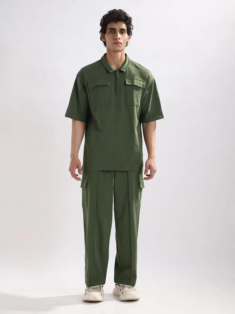 نوبيرو طقم رجالي بلون أخضر زيتوني