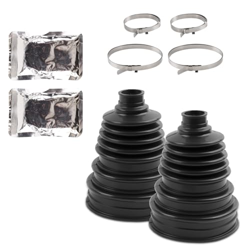 Pnkauto Upgrade 2PCS Universal CV Axle Boot Repair Kit, Not Split CV Boots, Fits 26mm-34mm Shafts, 4.92" (125mm) Height, Premium Silicone, Seals Out Dirt & Moisture, Includes 4 Stainless Steel Clamps - Image 1