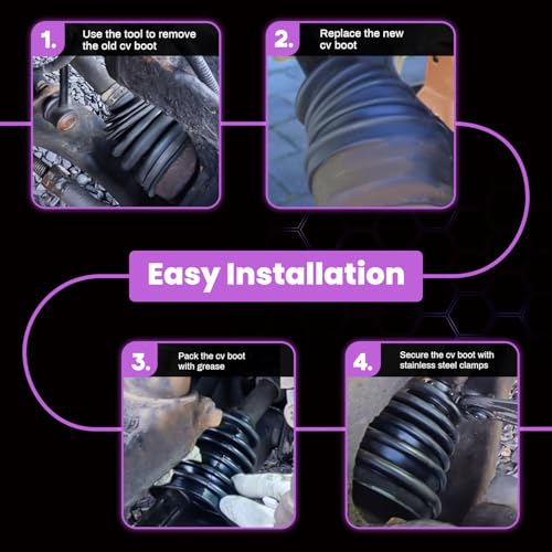 Pnkauto Upgrade 2PCS Universal CV Axle Boot Repair Kit, Not Split CV Boots, Fits 26mm-34mm Shafts, 4.92" (125mm) Height, Premium Silicone, Seals Out Dirt & Moisture, Includes 4 Stainless Steel Clamps - Image 5
