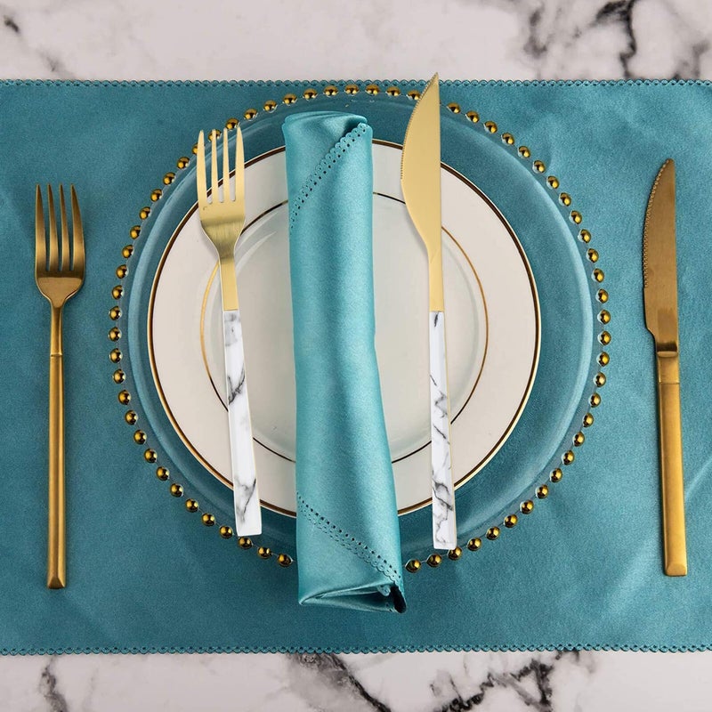 Gold Marble Stainless Steel Cutlery Set 5pcs Knife Fork Spoon Home Restaurant Dining - Image 5