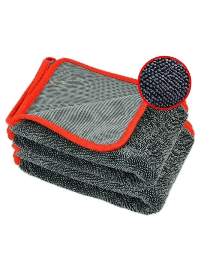 Ultra Thick Microfiber Towel - 1200 GSM - Super Absorbent, Lint Free & Scratch Free - Multi-Purpose - For Car, Home & Office - Grey - (40*40cm) - Image 1