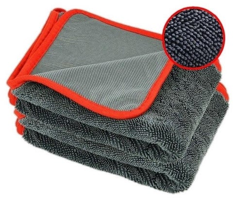 Ultra Thick Microfiber Towel - 1200 GSM - Super Absorbent, Lint Free & Scratch Free - Multi-Purpose - For Car, Home & Office - Grey - (40*40cm)