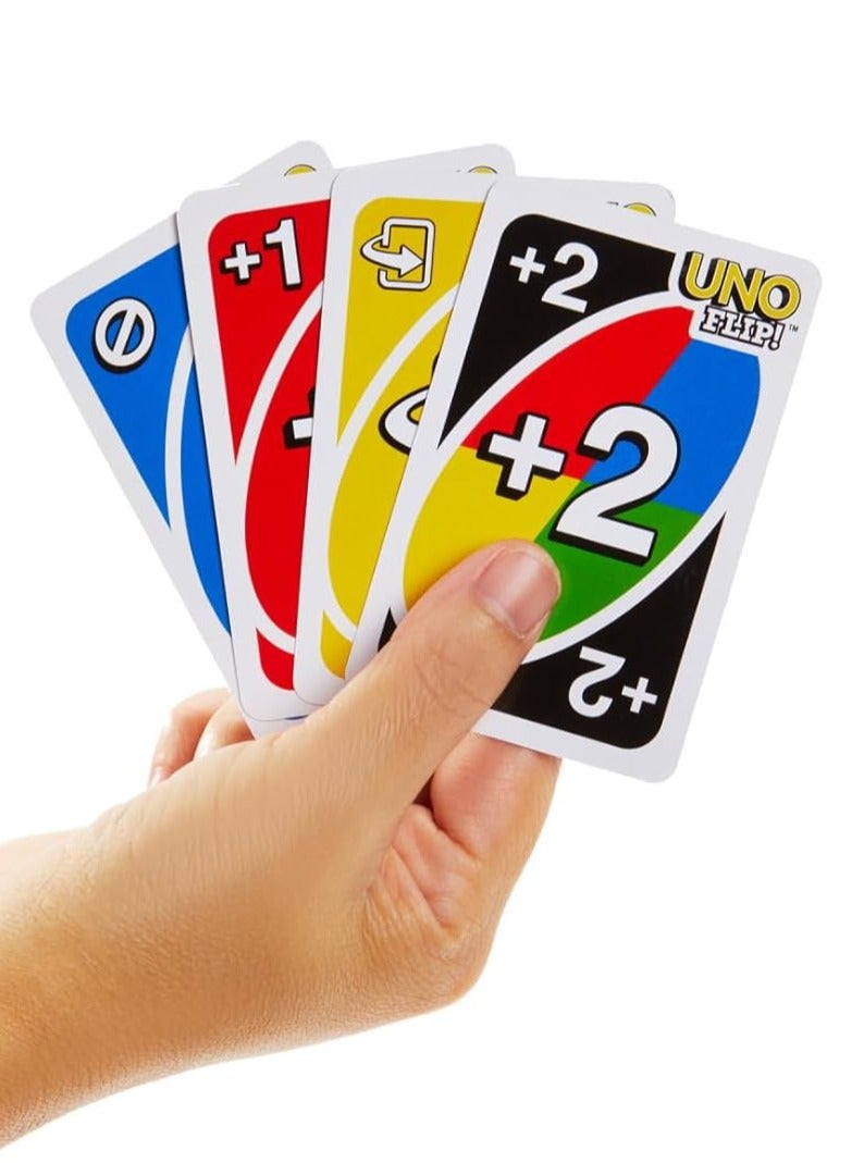 ماتيل جيمز لعبة الورق أونو فليب – بطاقات مزدوجة الجوانب مع تحديات خفيفة ومظلمة – لعبة عائلية ممتعة من 2 إلى 10 لاعبين، للأعمار 7 سنوات فما فوق - Image 2