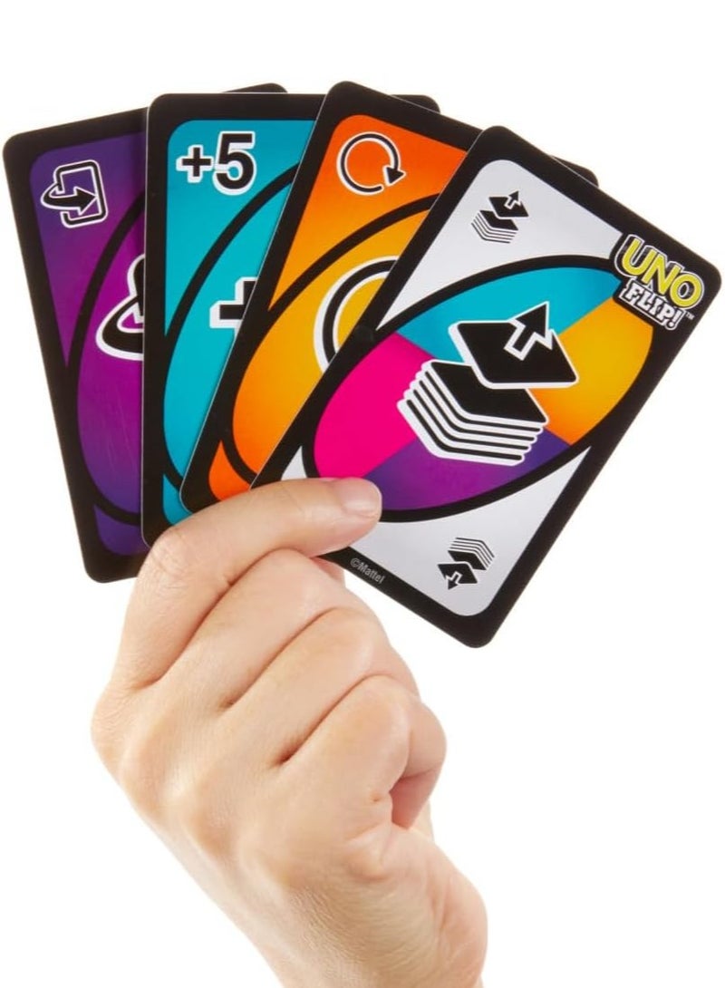 ماتيل جيمز لعبة الورق أونو فليب – بطاقات مزدوجة الجوانب مع تحديات خفيفة ومظلمة – لعبة عائلية ممتعة من 2 إلى 10 لاعبين، للأعمار 7 سنوات فما فوق - Image 3