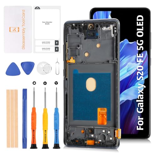 Olivechard S20 FE 4G G7805G G781 OLED LCD Display Cloud Navy Frame 643 for Samsung Galaxy S20 FE 45G LCD Screen Display Replacement Touch Digitizer Assembly Kit smg781buu1wnv smg780fg - Image 1