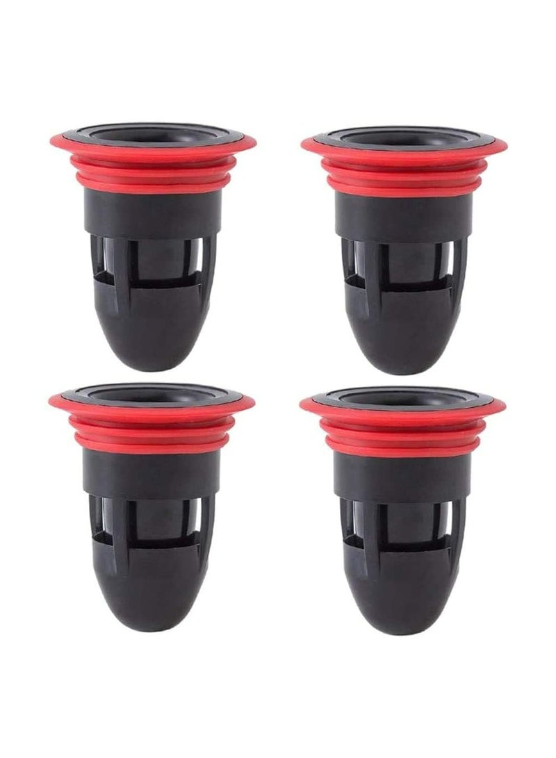 أوزيغالور 4-قطعة من القنوات المضادة للرائحة المطاط السوداء للأرضية في الحمام والمطبخ، بدون مرشح، مضاد للإنسداد، منع العكس التدفقي - Image 1