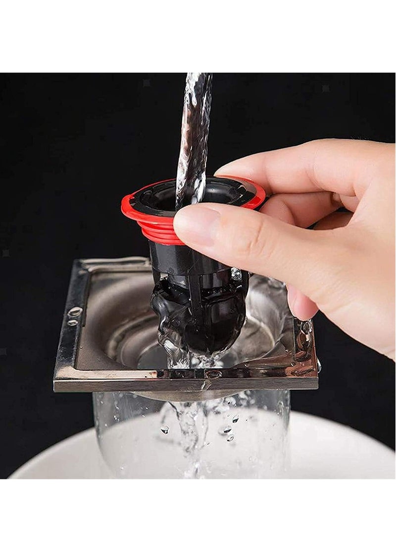 أوزيغالور 4-قطعة من القنوات المضادة للرائحة المطاط السوداء للأرضية في الحمام والمطبخ، بدون مرشح، مضاد للإنسداد، منع العكس التدفقي - Image 5