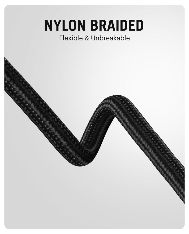 DailyObjects SURGE Kevlar Core 2-in-1 100W Mfi-Certified Charging Cable|Type-C Lightning|Fast,480Mbps Data Transfer,Data Sync|Compatible with Android & iOS Smartphones,Tablet/Ipads,Macbook,Black - Image 4