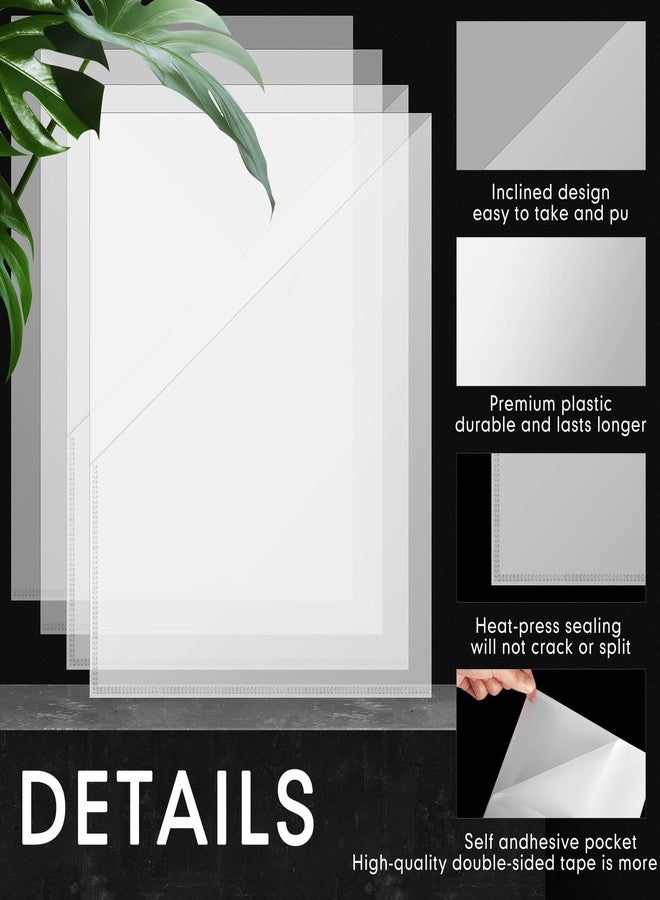 Chinco 4 Packs Planner Sticky Pockets - Clear Adhesive Pockets for Planners, Home, Office, and School Accessories(8 x 6.5 Inch) - Image 5