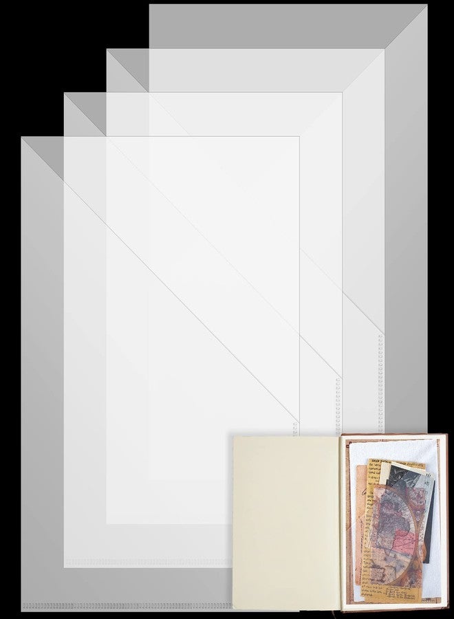 Chinco 4 Packs Planner Sticky Pockets - Clear Adhesive Pockets for Planners, Home, Office, and School Accessories(8 x 6.5 Inch) - Image 1