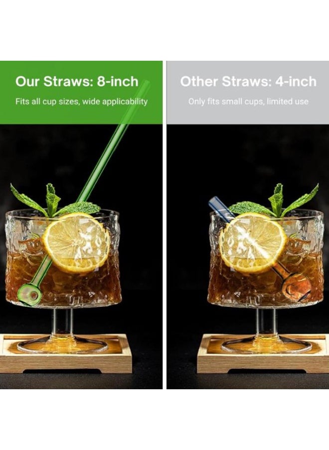 Generic 8 reusable straw colors (8 colors) 20x0.8x0.8cm and straw cleaning brush  - Image 3