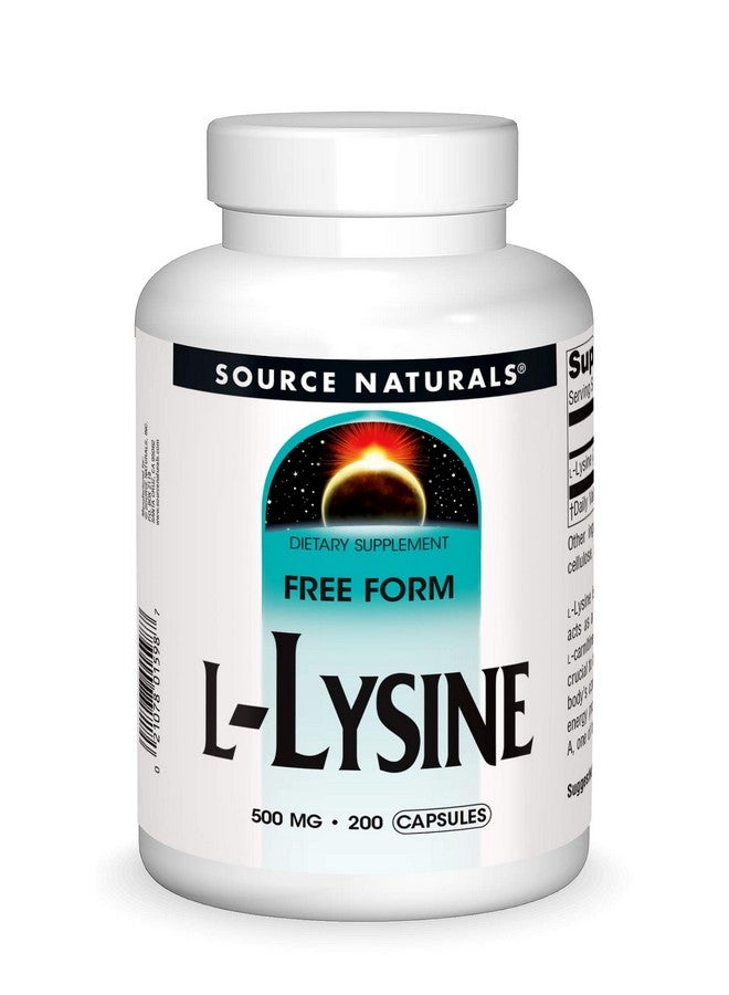 Source Naturals Llysine Free Form Amino Acid Supplement Supports Energy Formation & Collagen 200 Capsules - Image 1