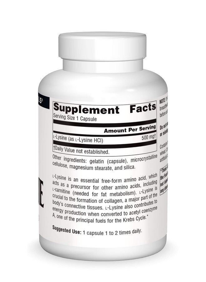 Source Naturals Llysine Free Form Amino Acid Supplement Supports Energy Formation & Collagen 200 Capsules - Image 4