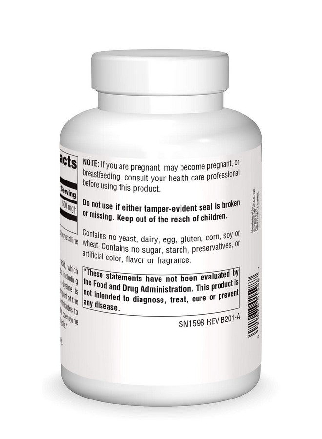 Source Naturals Llysine Free Form Amino Acid Supplement Supports Energy Formation & Collagen 200 Capsules - Image 3