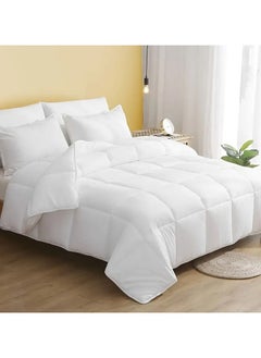 DubaiGallery 3 Pcs Set Bedding Comforter Duvet Insert Grid Quilted Comforter with Corner Tabs Box Stitched Down Alternative fill Warm Comforter Machine washable 220X240 CM  - Image 2