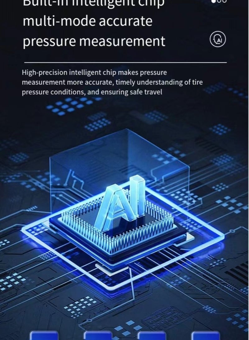 Portable tire inflator air compressor, car tire air pump with tire pressure gauge, one click intelligent inflator, suitable for cars, motorcycles, bicycles, etc - Image 5