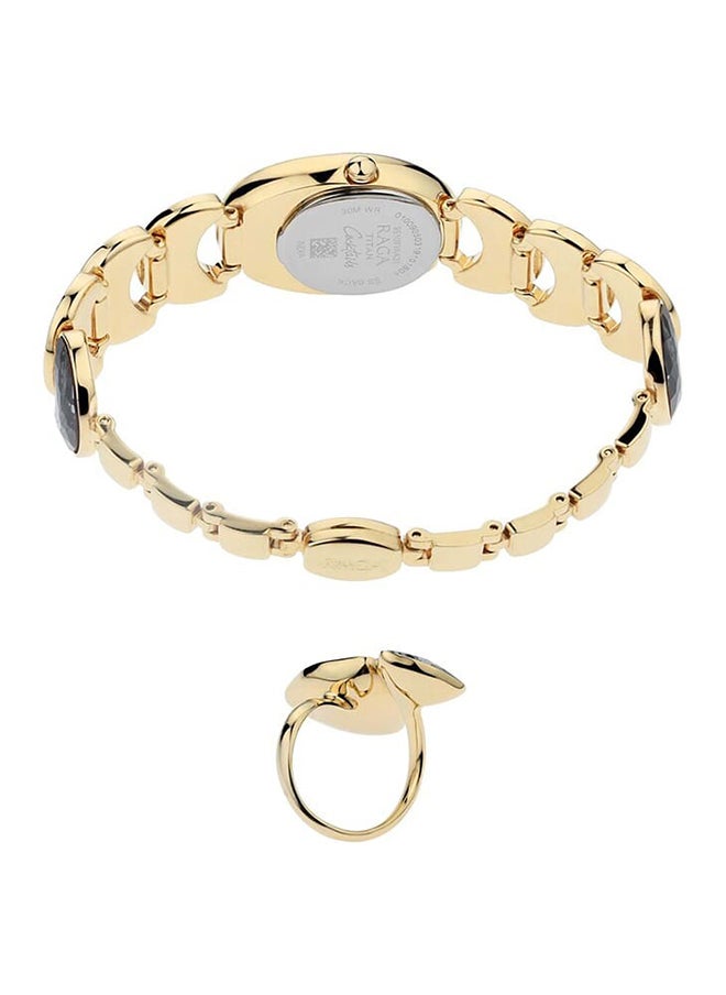 TITAN Raga Metal Black Ladies Watch With Finger Ring 95107Ym01  - Image 4