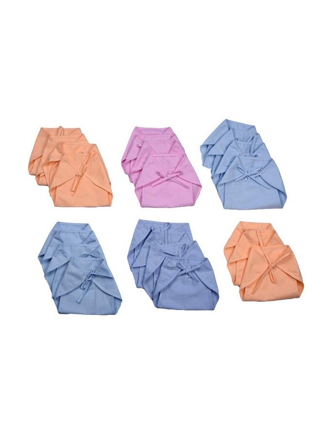 Dolphers Nappy For New Born Babyset Of 24 Pcs Cotton Cloth Langot For Babies 06 Months Double Layer Nappies U Shaped Washable And Reusable Pack Of 24 By Dolphers - Image 1