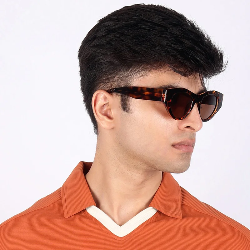 Woggles Red Pappy Jitter Brown Polarized Round Sunglasses