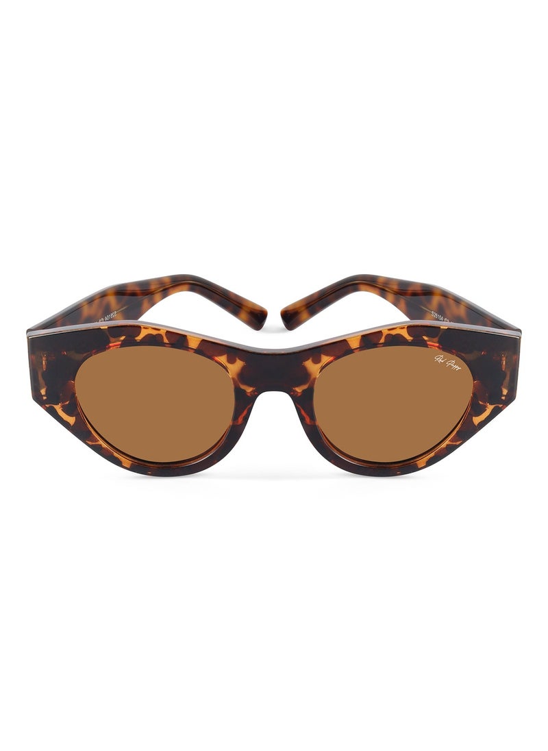 Woggles Red Pappy Jitter Brown Polarized Round Sunglasses  - Image 2