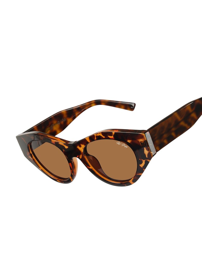 Woggles Red Pappy Jitter Brown Polarized Round Sunglasses  - Image 5
