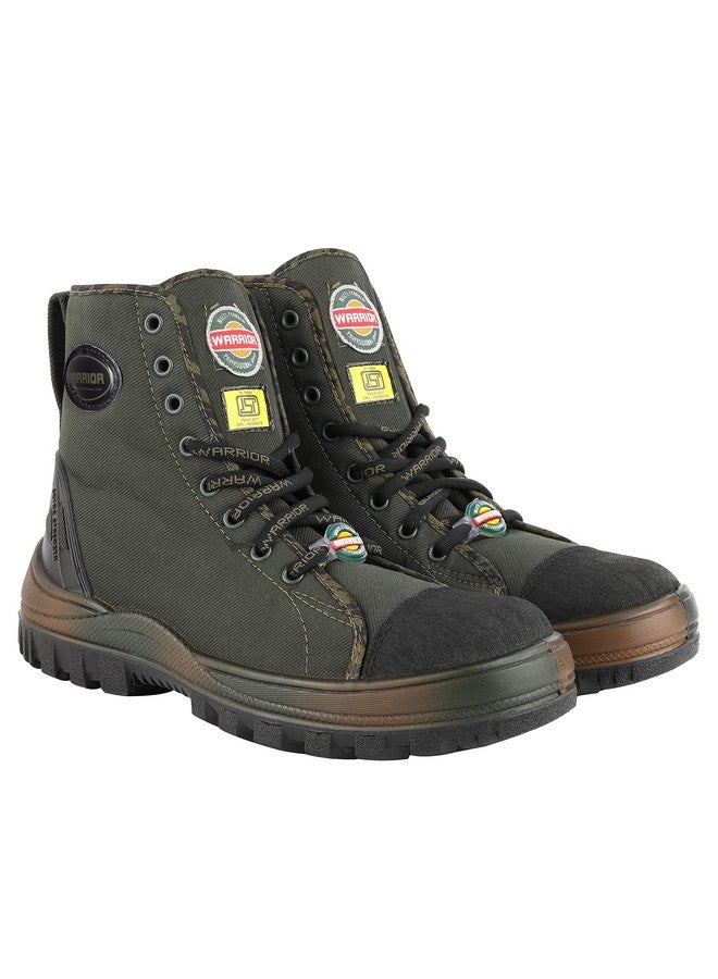 Liberty Warrior Jungle King Boots for Men, Army Military Boot, Soft Toe, Black & Olive, size-5UK - Image 1