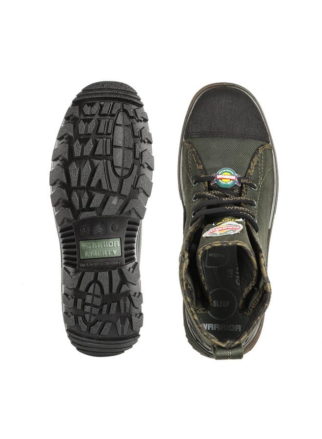 Liberty Warrior Jungle King Boots for Men, Army Military Boot, Soft Toe, Black & Olive, size-5UK - Image 5